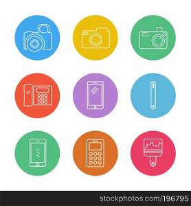 multimedia , user interface , camera , technology , play , pause , camcoder , video , click , capture , image , photography , photograph , icon, vector, design,  flat,  collection, style, creative,  icons