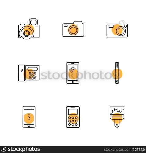 multimedia , user interface , camera , technology , play , pause , camcoder , video , click , capture , image , photography , photograph , icon, vector, design,  flat,  collection, style, creative,  icons