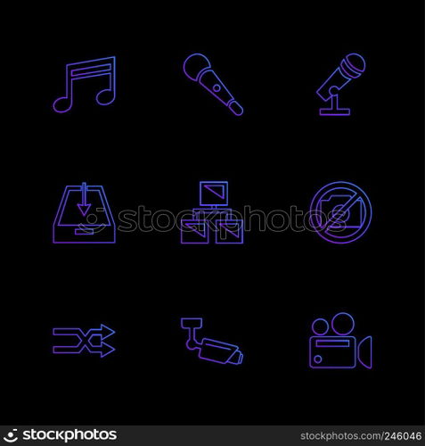 multimedia , user interface , camera , technology , play , pause , camcoder , video , click , capture , image , photography , photograph , icon, vector, design,  flat,  collection, style, creative,  icons