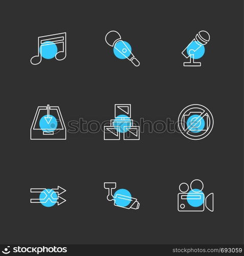 multimedia , user interface , camera , technology , play , pause , camcoder , video , click , capture , image , photography , photograph , icon, vector, design,  flat,  collection, style, creative,  icons