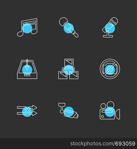 multimedia , user interface , camera , technology , play , pause , camcoder , video , click , capture , image , photography , photograph , icon, vector, design,  flat,  collection, style, creative,  icons