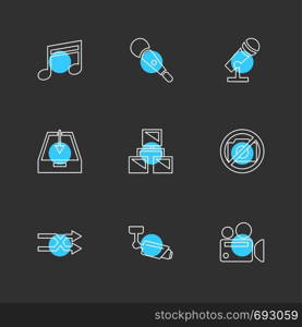 multimedia , user interface , camera , technology , play , pause , camcoder , video , click , capture , image , photography , photograph , icon, vector, design, flat, collection, style, creative, icons