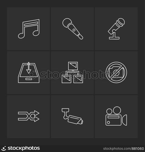 multimedia , user interface , camera , technology , play , pause , camcoder , video , click , capture , image , photography , photograph , icon, vector, design,  flat,  collection, style, creative,  icons