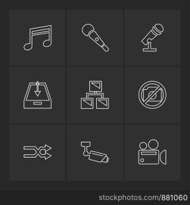 multimedia , user interface , camera , technology , play , pause , camcoder , video , click , capture , image , photography , photograph , icon, vector, design,  flat,  collection, style, creative,  icons