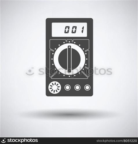 Multimeter icon on gray background with round shadow. Vector illustration.