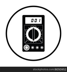 Multimeter icon. Thin circle design. Vector illustration.