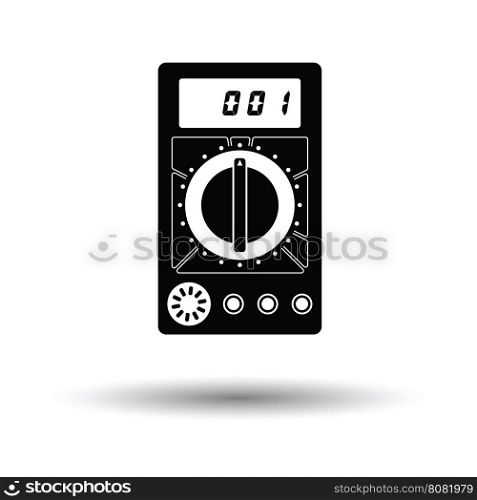 Multimeter icon. White background with shadow design. Vector illustration.