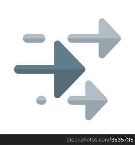 Multiple arrows navigating towards right side horizontally