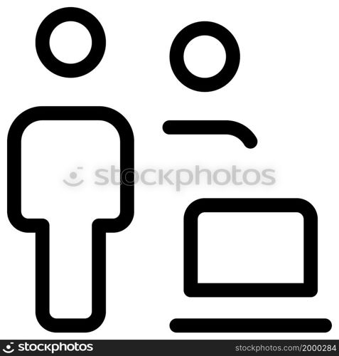 multiple family members using laptop computer layout