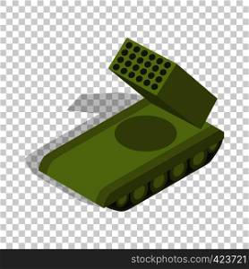 Multiple launch rocket system isometric icon 3d on a transparent background vector illustration. Multiple launch rocket system isometric icon