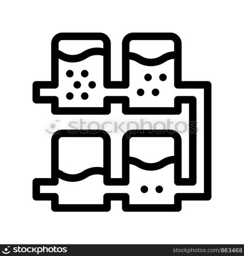 Multiple Tier System Water Treatment Vector Icon Sign Thin Line. Healthy Water Treatment Linear Pictogram. Recycling Environmental Ecosystem Plumbing Industry Monochrome Contour Illustration. Multiple Tier System Water Treatment Vector Icon