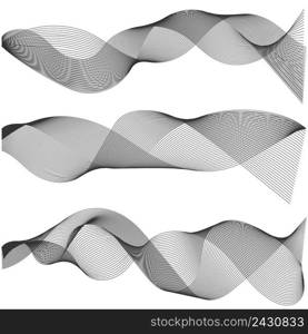 Multiple waves Abstract wavy stripes, Design elements created using the Blend Tool. Vector Creative line art. graphic sound, contour waveform soft track