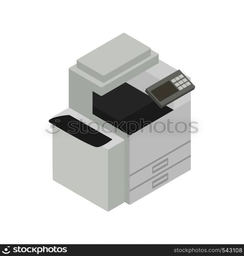 Multipurpose device, fax, copier and scanner icon in isometric 3d style on a white background. Multipurpose device, fax, copier and scanner icon
