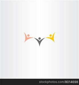 multiracial people hold hand vector icon logo race