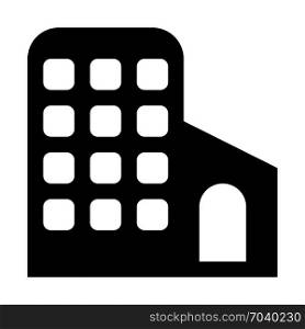 Multistoried apartment building, icon on isolated background