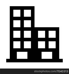 Multistoried office building, icon on isolated background