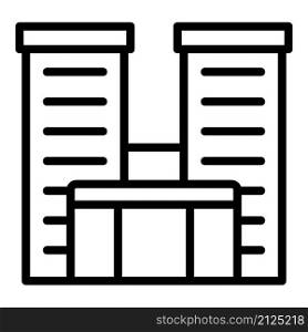Multistory balcony icon outline vector. City building. House block. Multistory balcony icon outline vector. City building