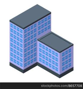 Multistory building icon isometric vector. Office block. Modern construction. Multistory building icon isometric vector. Office block