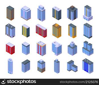 Multistory building icons set isometric vector. Interior architecture. House design. Multistory building icons set isometric vector. Interior architecture