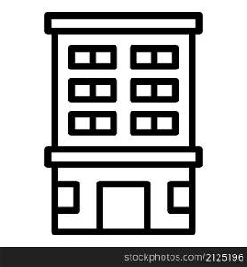 Multistory perspective icon outline vector. City building. House block. Multistory perspective icon outline vector. City building