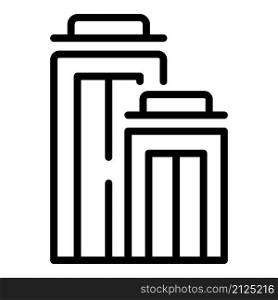 Multistory terrace icon outline vector. City building. Apartment block. Multistory terrace icon outline vector. City building