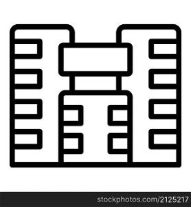 Multistory window icon outline vector. City block. Apartment building. Multistory window icon outline vector. City block