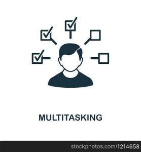 Multitasking icon. Monochrome style design from management collection. UI. Pixel perfect simple pictogram multitasking icon. Web design, apps, software, print usage.. Multitasking icon. Monochrome style design from management icon collection. UI. Pixel perfect simple pictogram multitasking icon. Web design, apps, software, print usage.