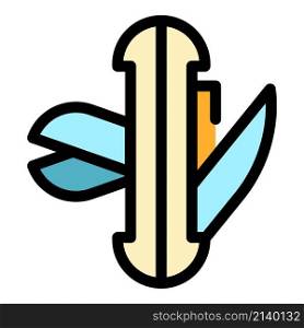 Multitool opener icon. Outline Multitool opener vector icon color flat isolated. Multitool opener icon color outline vector
