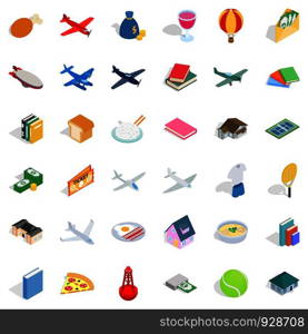 Multitude icons set. Isometric style of 36 multitude vector icons for web isolated on white background. Multitude icons set, isometric style