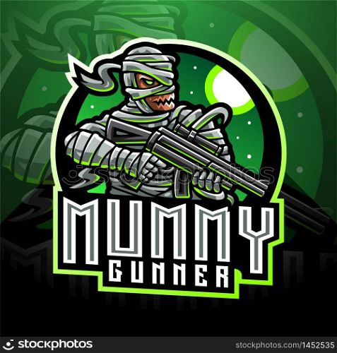 Mummy gunner esport mascot logo