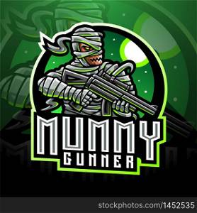 Mummy gunner esport mascot logo