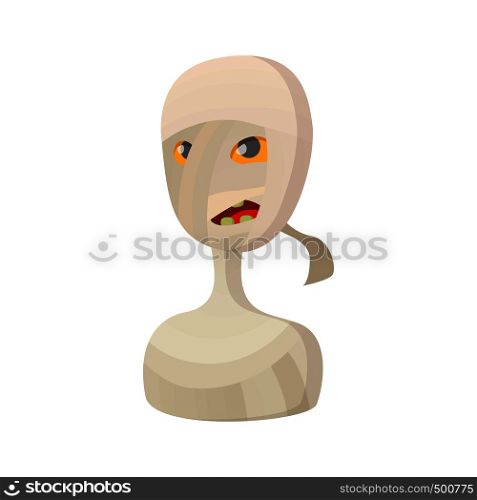 Mummy icon in cartoon style on a white background. Mummy icon, cartoon style