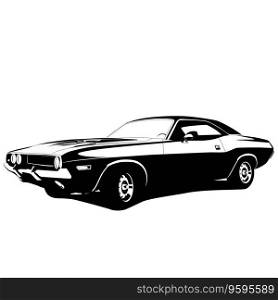 Muscle car profile vector image