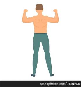 Muscle man icon cartoon vector. Strong arm. Body flex. Muscle man icon cartoon vector. Strong arm