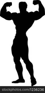 Muscle Man Silhouette Vector Illustration