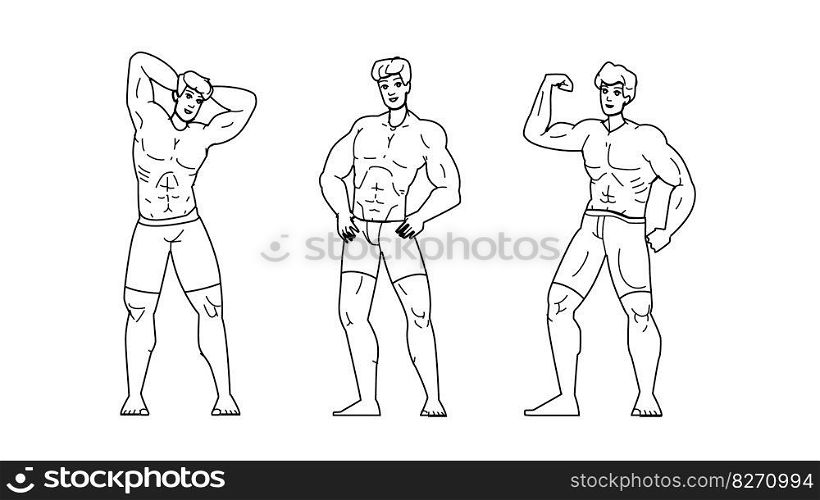muscle man vector. bodybuilder body, muscular athlete, strong fitness, sport fit, exercise muscle man character. people Illustration. muscle man vector