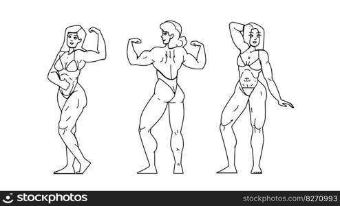 muscle woman vector. female girl, body athletic, health strength, fitness young, athlete muscle woman character. people Illustration. muscle woman vector