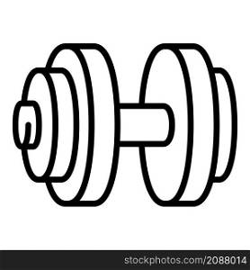Muscular dumbell icon. Outline muscular dumbell vector icon for web design isolated on white background. Muscular dumbell icon, outline style