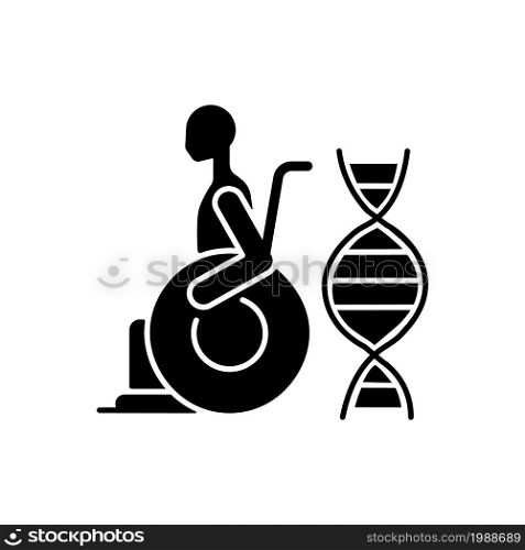 Muscular dystrophy black glyph icon. Genetic disorder. Progressive ...