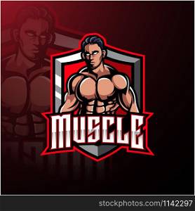 Muscular man mascot logo design
