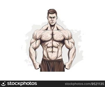 Muscular man torso fitness. Vector illustration design.