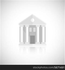 Museum building flat icon isolated on white background vector illustration