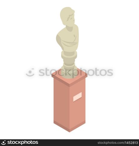 Museum bust sculpture icon. Isometric of museum bust sculpture vector icon for web design isolated on white background. Museum bust sculpture icon, isometric style