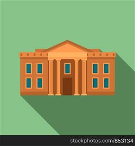 Museum courthouse icon. Flat illustration of museum courthouse vector icon for web design. Museum courthouse icon, flat style
