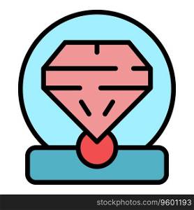 Museum diamond icon outline vector. Old history. Admit ticket color flat. Museum diamond icon vector flat
