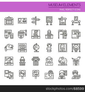 Museum Elements , Thin Line and Pixel Perfect Icons