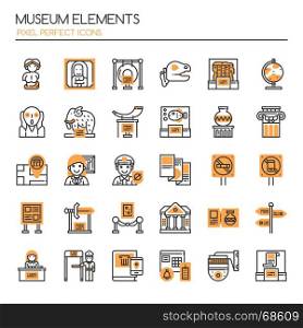 Museum Elements , Thin Line and Pixel Perfect Icons