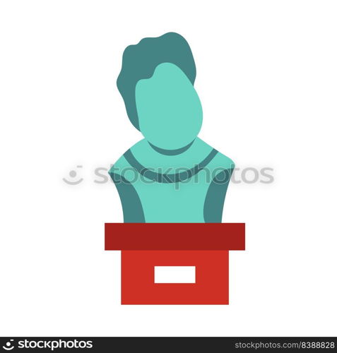 Museum exhibit art vector illustration and gallery history culture flat icon. Abstract antique cartoon symbol and isolated excursion classic element. Exposition education and antiquity pictogram