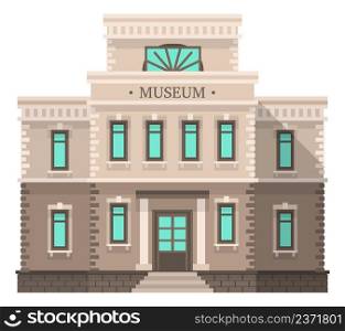 Museum facade. Historic building icon. City landmark isolated on white background. Museum facade. Historic building icon. City landmark