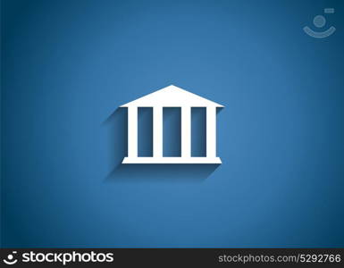 Museum Glossy Icon Vector Illustration on Blue Background. EPS10. Museum Glossy Icon Vector Illustration